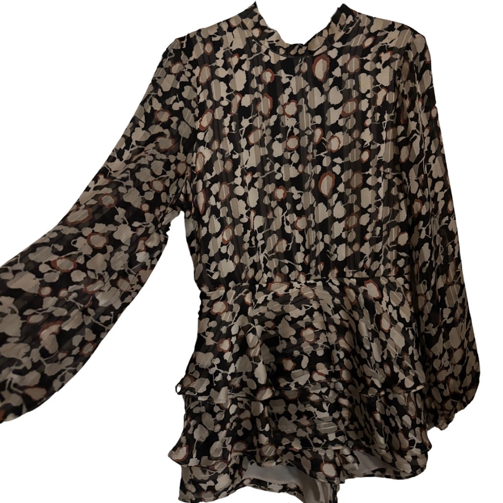 Endless Rose Floral Ruffled Long Sleeve Romper Small